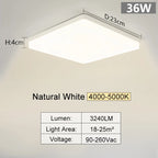 MARPOU Square Led ceiling lamp bedroom lighting Neutral white cold white warm white 48W 36W 24W 18W led ceiling light room Maison Lumen