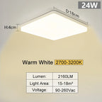MARPOU Square Led ceiling lamp bedroom lighting Neutral white cold white warm white 48W 36W 24W 18W led ceiling light room Maison Lumen