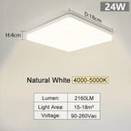 MARPOU Square Led ceiling lamp bedroom lighting Neutral white cold white warm white 48W 36W 24W 18W led ceiling light room Maison Lumen
