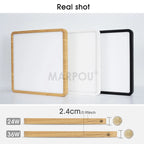 MARPOU 2.4cm Ultra thin led ceiling light Square Wood Grain ceiling lamps for living room 220V 110V led lights for room Bedroom Maison Lumen