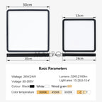 MARPOU 2.4cm Ultra thin led ceiling light Square Wood Grain ceiling lamps for living room 220V 110V led lights for room Bedroom Maison Lumen