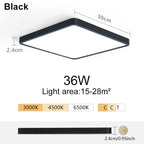 MARPOU 2.4cm Ultra thin led ceiling light Square Wood Grain ceiling lamps for living room 220V 110V led lights for room Bedroom Maison Lumen