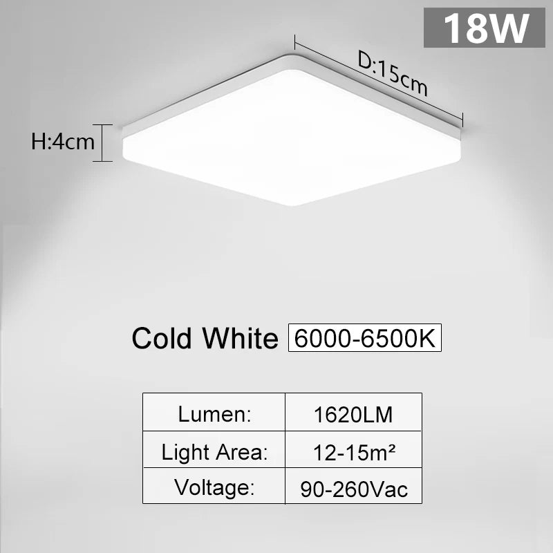 MARPOU Square Led ceiling lamp bedroom lighting Neutral white cold white warm white 48W 36W 24W 18W led ceiling light room Maison Lumen