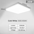 MARPOU Square Led ceiling lamp bedroom lighting Neutral white cold white warm white 48W 36W 24W 18W led ceiling light room Maison Lumen