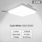 MARPOU Square Led ceiling lamp bedroom lighting Neutral white cold white warm white 48W 36W 24W 18W led ceiling light room Maison Lumen
