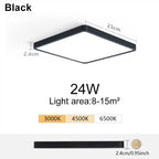 MARPOU 2.4cm Ultra thin led ceiling light Square Wood Grain ceiling lamps for living room 220V 110V led lights for room Bedroom Maison Lumen