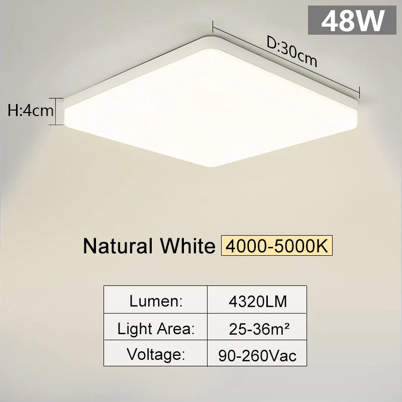 MARPOU Square Led ceiling lamp bedroom lighting Neutral white cold white warm white 48W 36W 24W 18W led ceiling light room Maison Lumen